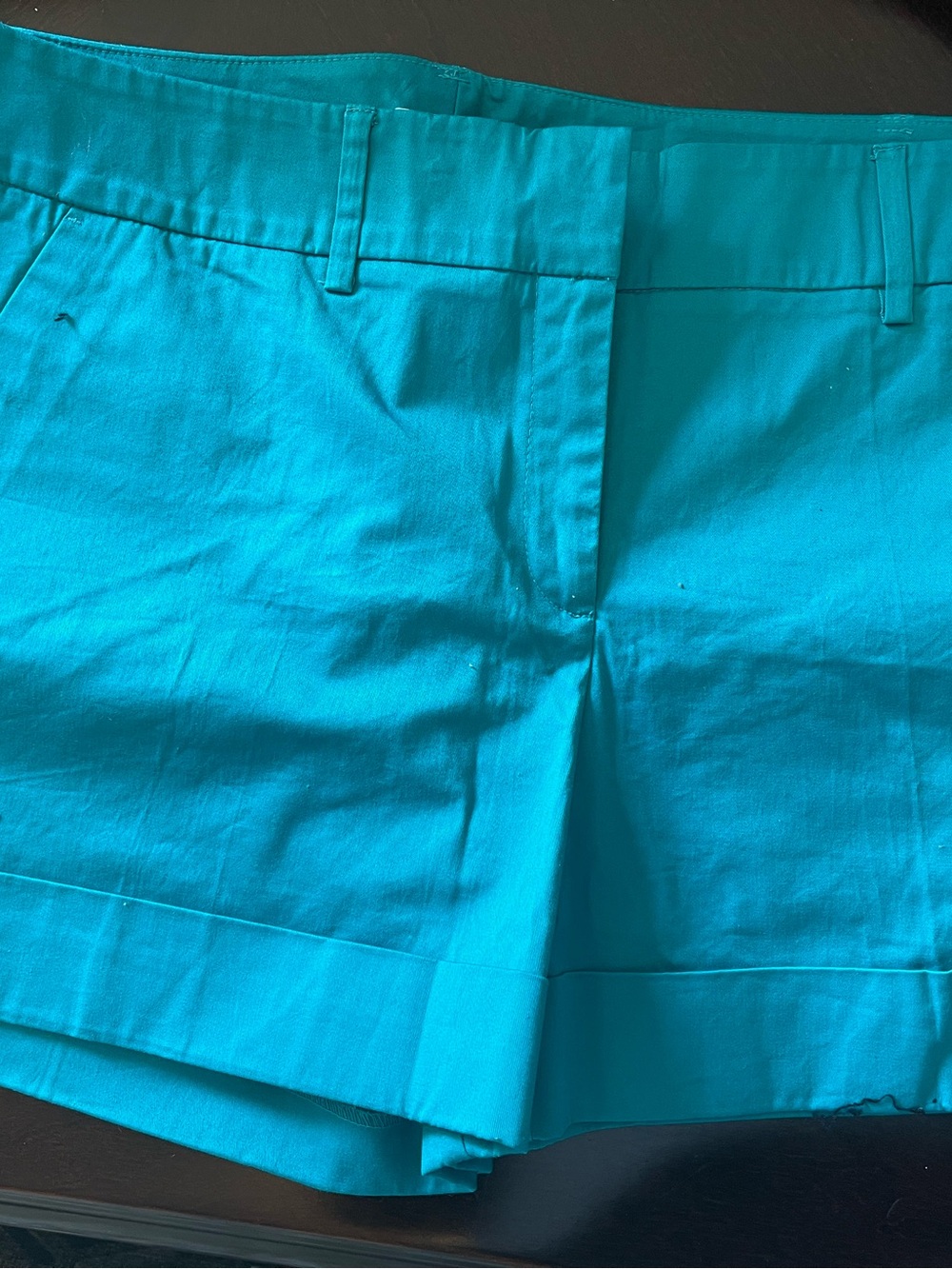 New York & Company Turquoise Tailored Bermuda Shorts